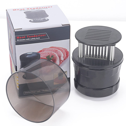 Liampo Meat Tenderizer Tool Beef Tenderizer Machine Stainless Steel Meat Tenderizer with 56 Pine Meat Needle Black