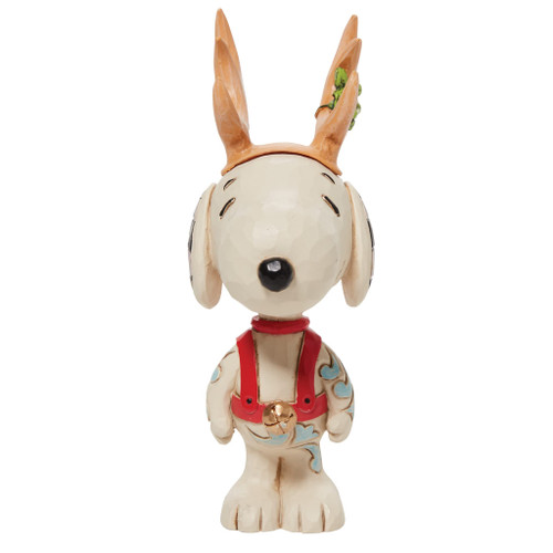 Enesco Jim Shore Peanuts Snoopy Reindeer Miniature Figurine, 3.82 Inch, Multicolor