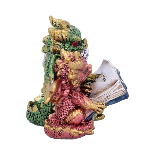Nemesis Now Tales of Fire Reading Book Dragon Figurine, One Size, Multi-Coloured