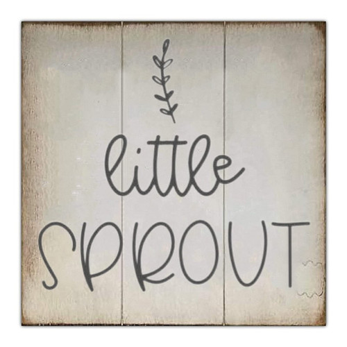 Wood Signs Wall Hanging Wall Decoration Little Sprout Sign for Living Room Kitchen Batheroom Bedroom Office School 16x16inch