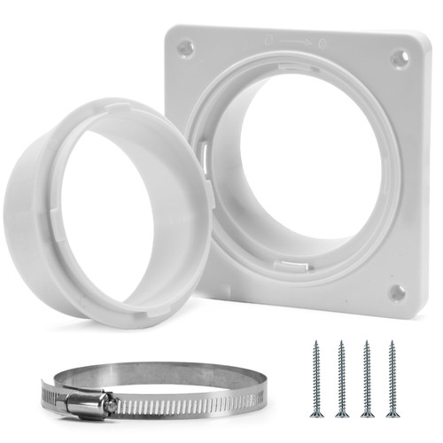 VIWINVELA Dryer Vent Wall Plate Quick Connector Snap to Vent Dryer Dock Connector Kit Fits 4 Inch Hose (Dryer Vent Connector)
