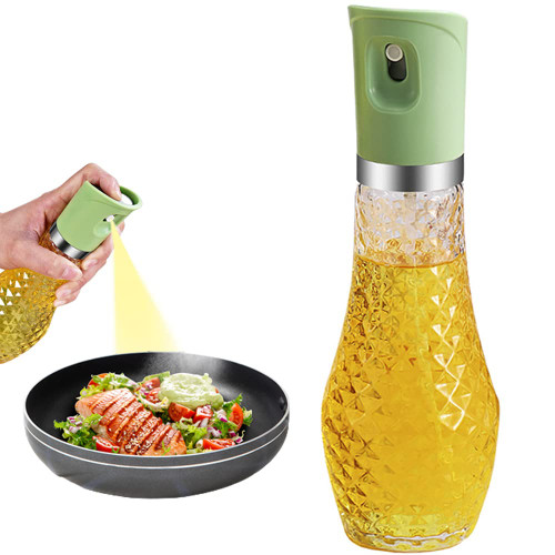 Calreorr Olive Oil Sprayer Mister for Cooking Oil Spray bottle for Air Fryer Cooking Spritzer Glass Bottle Kitchen Gadgets for BBQ,Salad,Baking,Grill 260ml (Green)
