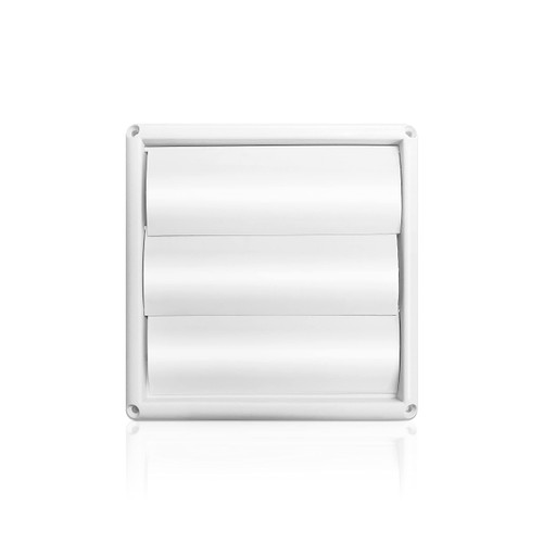 Tech Drive Vent Louvered Outdoor Dryer Vent Cover for Exterior Wall Vent Hood Outlet Airflow Vent, 4 Inch Hood for Exhaust Ventilation, White
