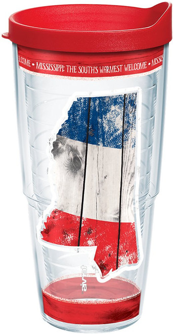 Tervis Mississippi State Outline Insulated Tumbler with Wrap and Red Lid, 24oz, Clear Tervis Mississippi State Outline Insulated Tumbler with Wrap and Red Lid, 24oz, Clear
