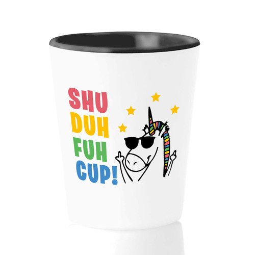 Bubble Hugs Funny Unicorn Shot Glass 1.5oz - Shu Duh Fuh Cup - Humorous Sarcastic Motivational Inspirational Rainbow Horse Horn Bubble Hugs Funny Unicorn Shot Glass 1.5oz - Shu Duh Fuh Cup - Humorous Sarcastic Motivational Inspirational Rainbow Horse Horn