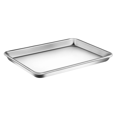 Nutrichef Non Stick Baking Sheets, Cookie Pan Aluminum Bakeware with Cooling Rack, Professional Quality Kitchen Cooking Non-Stick Bake Trays with Silver Coating Inside and Outside, Medium Size