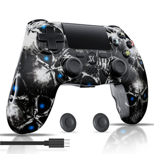 ISHAKO for PS4 Controller Wireless, Controller Gamepad Compatible with Playstation 4/Slim/Pro/PC/Android/Mac with USB Cable,Dual Vibration,6-Axis Motion Control,3.5mm Audio Jack,Multi Touch Pad,Share Button(Black)