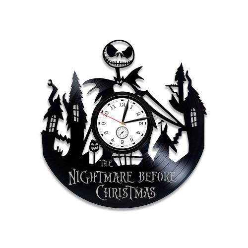 Kovides The Nightmare Before Christmas Vinyl Wall Clock Gift for Kids The Nightmare Before Christmas Vinyl Clock Wall Clock Large The Nightmare Before Christmas Clock Xmas Gift Vinyl Record Wall Clock