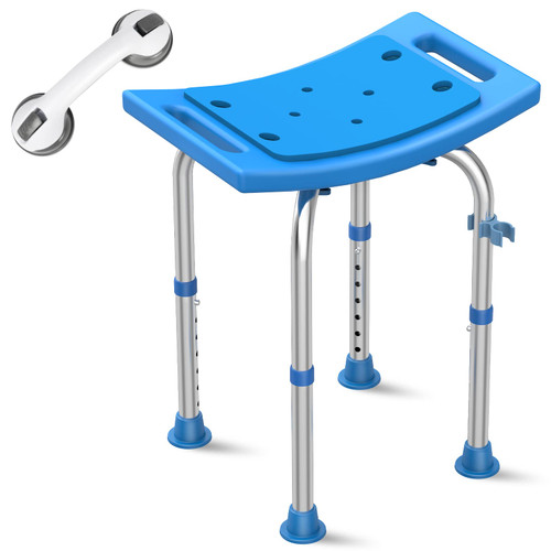 UGarden Heavy Duty Stainless Steel Shower Chair Seat, 400lbs Adjustable Height Shower Stool for Inside Shower, Blue Bath Seat Chair, Handicap Bathroom Stool, Shower Stools for Seniors, Adults,Disabled UGarden Heavy Duty Stainless Steel Shower Chair Seat, 400lbs Adjustable Height Shower Stool for Inside Shower, Blue Bath Seat Chair, Handicap Bathroom Stool, Shower Stools for Seniors, Adults,Disabled