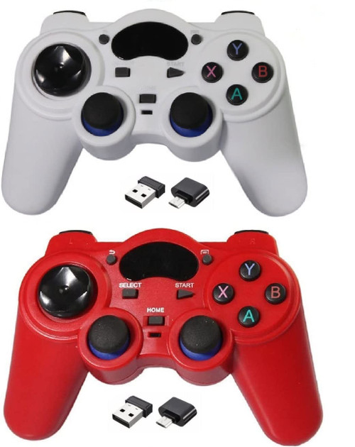 2 Pack USB Wireless Gaming Controller for PC/Laptop Computer (Windows XP/7/8/10)/ Android / PS3 & Steam Joystick Gamepad for pc Games Controller Compatible Android (Red+White)