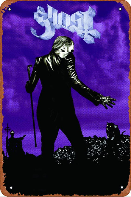 Ghost Band Iphone Poster Metal Sign Tin Metal Retro Wall Decor for Home,Street,Gate,Bars,Club ,Restaurants,Cafes,Store Pubs Sign Gift 8 X 12 INCH Metal Sign