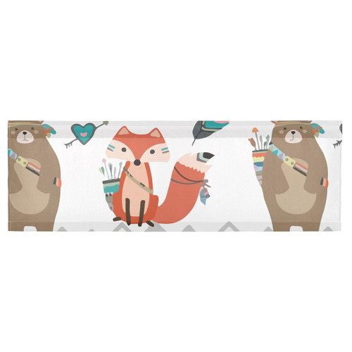 Augenstern Window Topper Curtain Cartoon-Fox-be-Brave 54x18 inch Valance Short Curtain for Kitchen Windows/Bathroom/Living Room/Bedroom