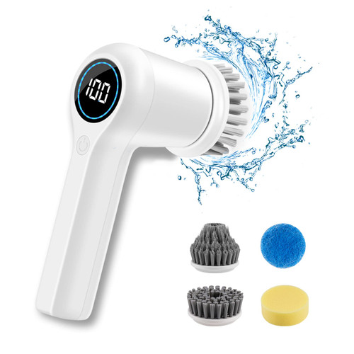 Electric Spin Scrubber Cordless, Portable Multifunctional Power Cleaning Scrubber Brush for Bathroom Kitchen, Electric Handheld Cleaning Brush Tools, Tub Window Dish Carpet Shower Cleaner Scrubber