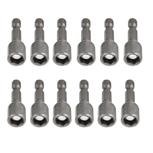 PENCK 8mm 5/16 Nut Driver Hex Magnetic Power Socket Adapter Drill Bit Nut Driver Set 1/4 inch Hex for Power Tools,12 Pcs