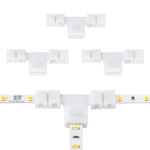 Armacost Lighting SureLock Pro 2 Pin LED Strip Light Tape to Tape T Connectors (4 Pack) 560050
