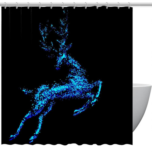VAPOKF Shower Curtain for Bathroom Decor, Starlight Deer Waterproof Polyester Fabric Bath Curtain Set with 12 Hooks - 66x72 Inches