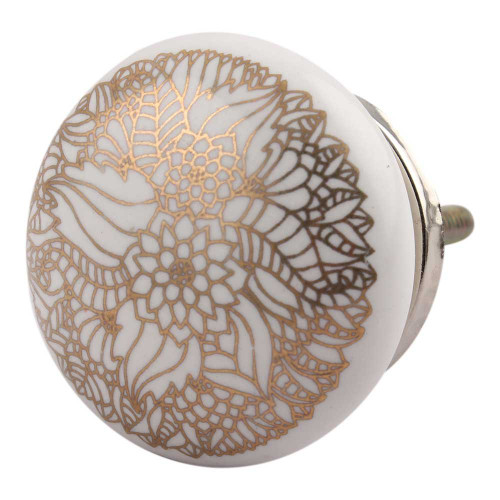 Indian Shelf 8 Pieces Kitchen Knobs | Flower Vintage Cabinet Knobs | Cute Knobs for Dresser Drawers Gold | Knobs Dresser Ceramic | Drawer Knobs and Pulls | Unique Drawer Pulls