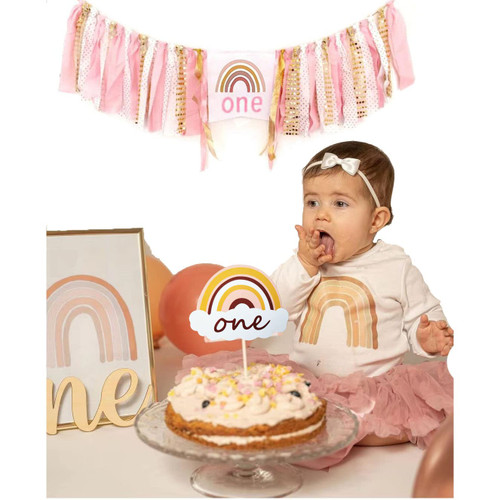 Bohemian 1st Birthday Decor - Bohemian Rainbow High Chair Banner + Rainbow Cake Topper + Bohemian Crown Hat - Rainbow First Birthday Photo Supplies for Baby Girls First Birthday Party Decorations Bohemian 1st Birthday Decor - Bohemian Rainbow High Chair Banner + Rainbow Cake Topper + Bohemian Crown Hat - Rainbow First Birthday Photo Supplies for Baby Girls First Birthday Party Decorations