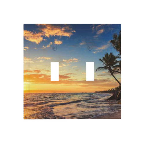 Wall Plate Sun And Beach 2-Gang Light Switch Plate Duplex Toggle Switch Covers For Bedroom Kitchen Home Decor