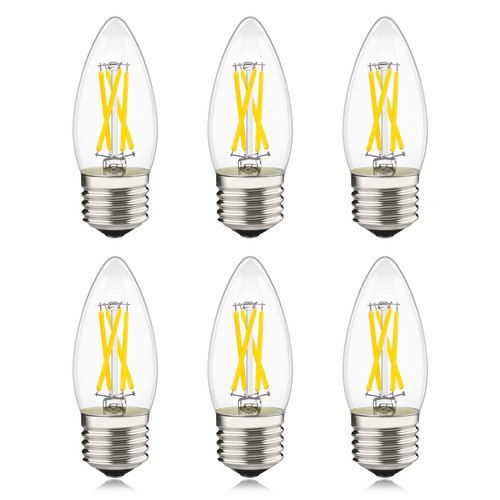 Dimmable E26 LED Chandelier Bulb 40W Equivalent, B11 Candle Light Bulb, 4000K Neutral White, 4W Decorative LED Candelabra Bulbs for Living Room Bedroom Ceiling Fan Pandent Bathroom Vanity, 6-Pack Dimmable E26 LED Chandelier Bulb 40W Equivalent, B11 Candle Light Bulb, 4000K Neutral White, 4W Decorative LED Candelabra Bulbs for Living Room Bedroom Ceiling Fan Pandent Bathroom Vanity, 6-Pack