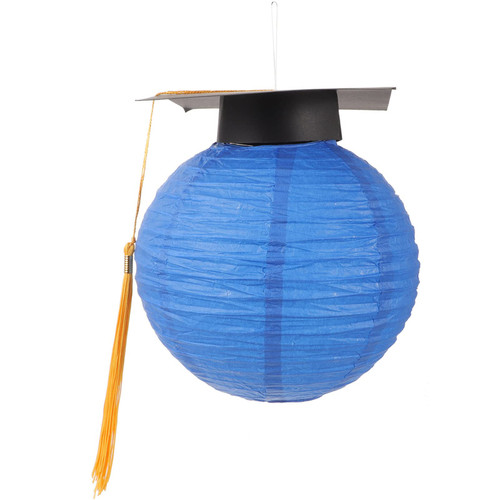 ERINGOGO Graduation Paper Lantern Grad Cap Paper Lanterns Graduation Cap Hanging Paper Lanterns Graduation Party Lantern Decor with Yellow Grad Hat Tassel for Graduation Party (Blue)