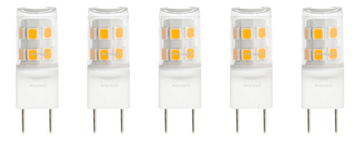 Anyray (5-LED G8 Replacement Light Bulbs 2W for 120V 20-Watt for GE Microwave WB36X10213 20W (Soft White 3000K)