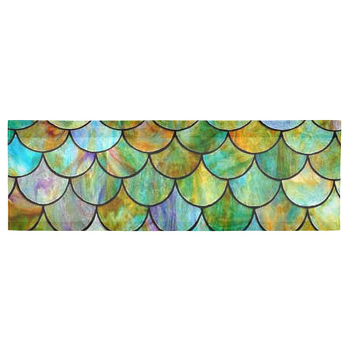Augenstern Window Topper Curtain Vintage-Mermaid-Tail 54x18 inch Valance Short Curtain for Kitchen Windows/Bathroom/Living Room/Bedroom
