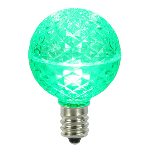 Vickerman G50 LED Green Replacement Bulb, E17/C9 Nickel Base .45W, Package of 25