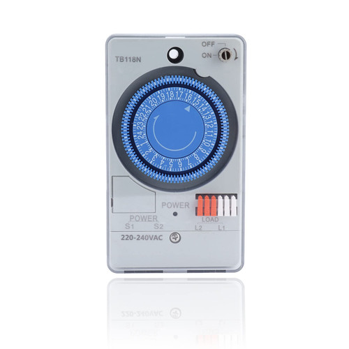 Wisoqu Mechanical Timer, 24-Hour Mechanical Outlet Timer Automatic Low Power Consumption Time Switch for Water Heaters Street Lights, Breeding, Garden Watering, Motors,etc