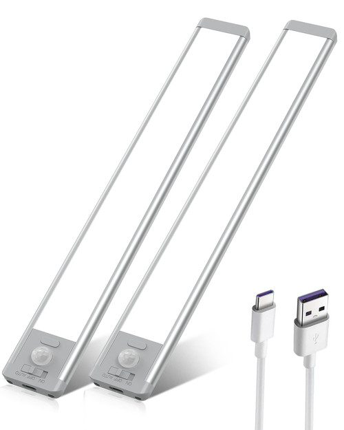 Under Cabinet Lights Motion Sensor : 54-LED Closet Lights 1500mah Magnetic Under Cabinet Lighting Wireless Rechargeable Under Counter Lights for Kitchen Wardrobe Laundry 12.6inch 2pack