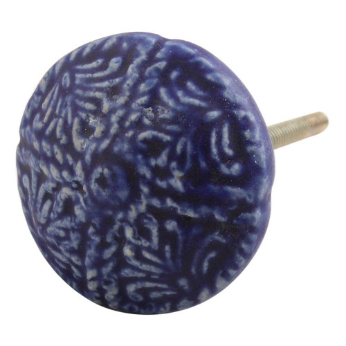 Indian Shelf 2 Pieces Drawer Pulls and Knobs | Floral Pulls for Cabinets | Blue Cupboard Door Knobs | Ceramic Unique Knobs for Cabinets and Drawers | Western Drawer Knobs | Modern Knobs for Dresser