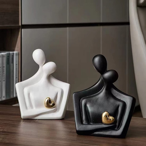 FUNSXBUG Ceramics Hugging Couple Statue Sculpture Home Decor Modern Romantic Love Figurine for Office Home Desktop Decoration (White) FUNSXBUG Ceramics Hugging Couple Statue Sculpture Home Decor Modern Romantic Love Figurine for Office Home Desktop Decoration (White)