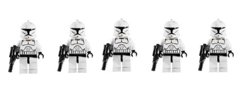 LEGO Star Wars Lot of 5 Clone Troopers Minifigures with Blaster Guns