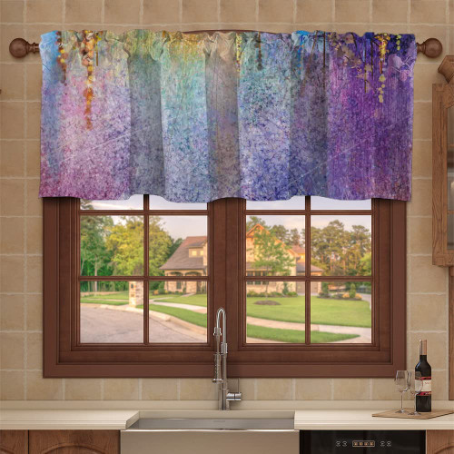 Valance Curtain,Floral Flower Pattern,Kitchen Farmhouse Window Valance for Living Room Bedroom Bathroom Decor,52" x 18",Multicolor Valance Curtain,Floral Flower Pattern,Kitchen Farmhouse Window Valance for Living Room Bedroom Bathroom Decor,52" x 18",Multicolor