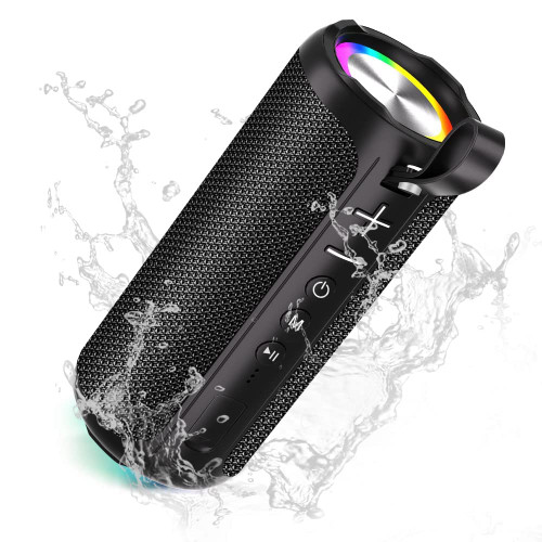 Outdoor Portable Bluetooth Speaker, IPX5 Waterproof Wireless Speaker with 20W Loud Stereo Sound, Dual Pairing, Booming Bass, 32ft Bluetooth Range, 24H Playtime, Speakers with Lights for Home(Black) Outdoor Portable Bluetooth Speaker, IPX5 Waterproof Wireless Speaker with 20W Loud Stereo Sound, Dual Pairing, Booming Bass, 32ft Bluetooth Range, 24H Playtime, Speakers with Lights for Home(Black)