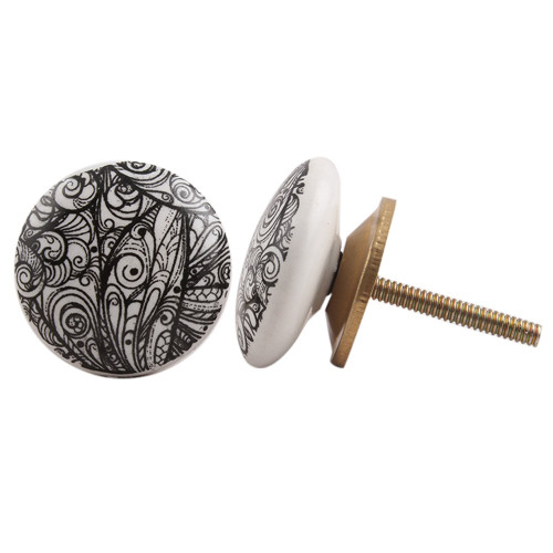 Indian Shelf 4 Pack Nursery Knobs for Dresser|Leaf Pulls & Knobs for Kitchen Cabinets|Black Kids Drawer Pulls|Ceramic Farmhouse Kitchen Knobs|Farmhouse Knobs for Cabinets|Dresser Drawer Knobs