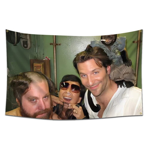 Hangover Flag The Movie Elevator Scene "Why Can'T We Remember A God Damned Thing?"3x5 Feet Funny Wall Tapestry for Decorations Bedroom Living Room Dorm