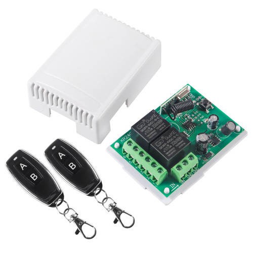 DIANN 2 Channel Multi-Function Remote Control Switch DC 12V 24V 36V 48V Wireless Remote Switch 433Mhz Transmitter for Doors, Cars, Lights (2 Keys)