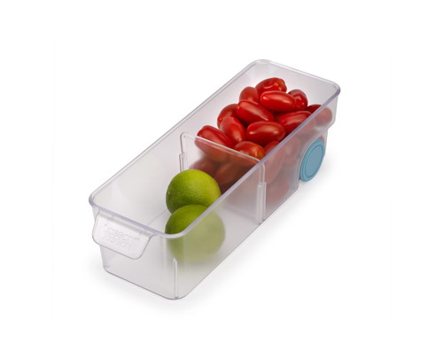Joseph Joseph FridgeStore Compact Fridge Storage Bin, Small, Clear/Blue