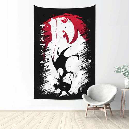 Flokoo Anime Devilman Crybaby Tapestry Wall Art Decor Hanging For Living Room Dorm Kitchen Bedroom Home 40x60 Inch