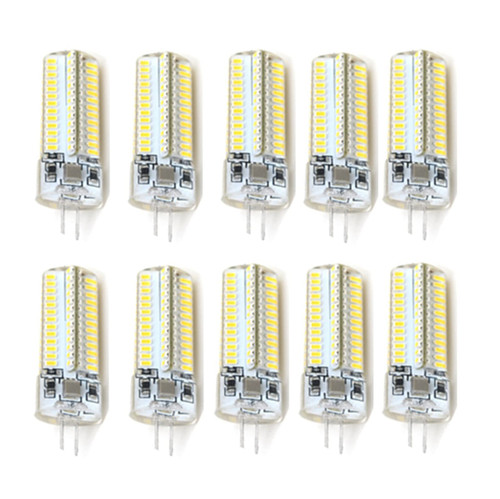 Welsun G4 Led Bulb Light of 6 Watt 550lumens 104-LED 3014 SMD LED Chip LED Light 220V 10-Pack (Color : Warm White)