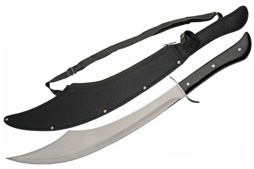 SZCO Supplies 25" Abs Handled Full Tang Arabian Style Scimitar Outdoor Machete With Sheath,Black