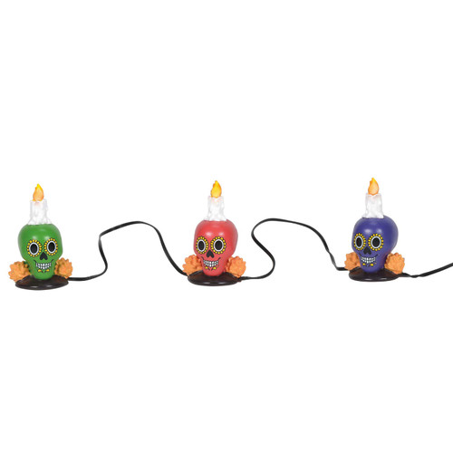 Department 56 Village Collection Accessories Halloween Day of The Dead Luminaries Lit Figurine Set, 1.75 Inch, Multicolor