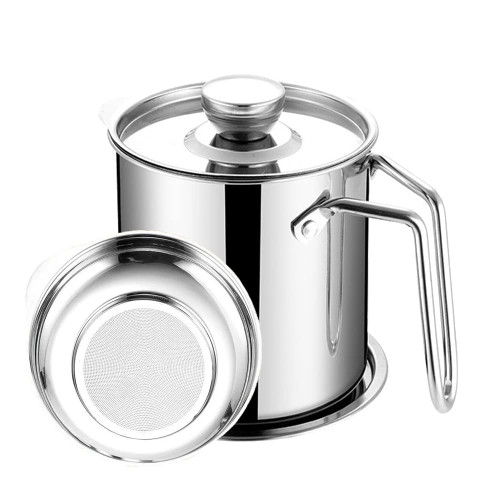 Mornenjoy Grease Container, 1.8L Oil Storage Can Strainer, Bacon Grease Can Oil Container with Filter Stainless Steel Grease Keeper for Kitchen Fat Bacon Grease Hot Cooking Frying Oil Storage (1.8L) Mornenjoy Grease Container, 1.8L Oil Storage Can Strainer, Bacon Grease Can Oil Container with Filter Stainless Steel Grease Keeper for Kitchen Fat Bacon Grease Hot Cooking Frying Oil Storage (1.8L)