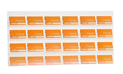 Source One 24 Pocket Wall Mount Business Card Holder Display, Clear (24P-BC-WM-Clear_6x4)