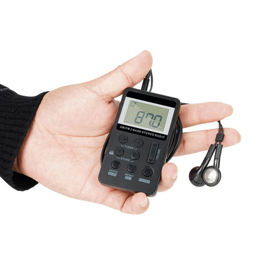 TBESTOACC AM FM Radio Portable, Mini Radio with Earphones, Personal Pocket Walkman, Digital Tuning Rechargeable Battery Radio, LCD Display for Walking Jogging