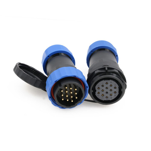 ZBLZGP SD28 Docking Waterproof Connector IP68 Plug Industrial Cable Connector Male Female Wire Power Chassis Metal Fittings Connector (14pin)
