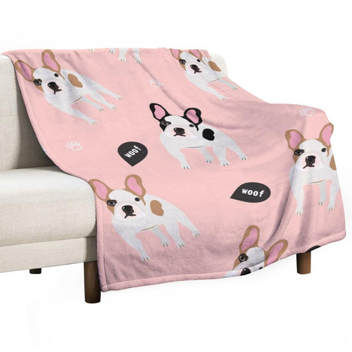 Lurnise Blankets Bulldog Dogs Pattern Flannel Blanket Cozy Bedding Throw Blankets for Sofa Couch Chair Office 30"x40"