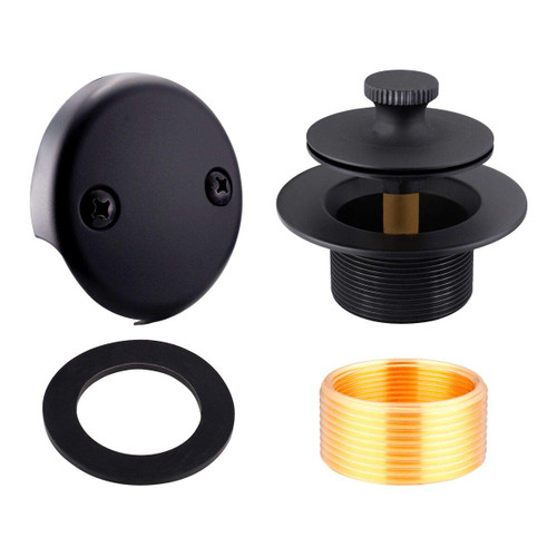 Matte Black Bathtub Drain Conversion Kit Assembly, Lift and Turn Tub Drain Kit, Brass Construction Easy Installation Matte Black Bathtub Drain Conversion Kit Assembly, Lift and Turn Tub Drain Kit, Brass Construction Easy Installation