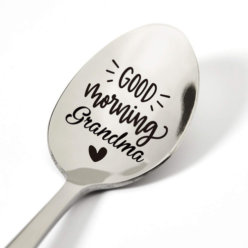 Great Grandma Gifts from Granddaughter Grandson Wife, Funny Good Morning Grandma Spoon Engraved Stainless Steel, Tea Coffee Lovers Gifts, Best Birthday Valentine Mother's Day Christmas Gift